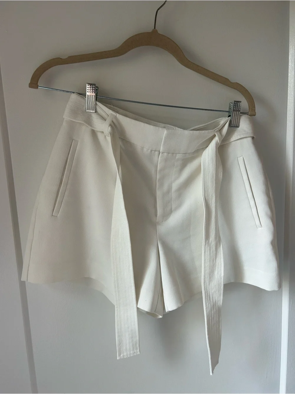 Nine West High-Waist Tie-Belt Shorts